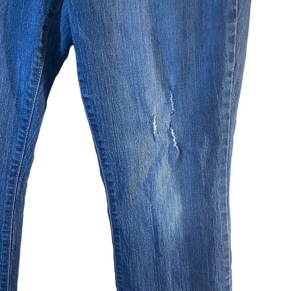 Old Navy Women Med Wash Curvy Mid Rise Bootcut Distressed Denim Jeans Size 12 - Picture 5 of 13